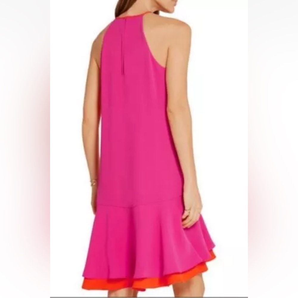 NEW $368 DIANE VON FURSTENBERG KERA COMBO VIVID PINK ORANGE DRESS 6 - Picture 7 of 12